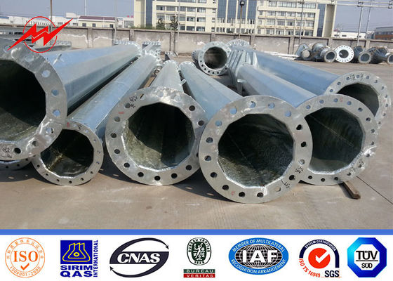 Cột lưới điện 30m / S Cột thép hình ống 69kv Tuổi thọ cao