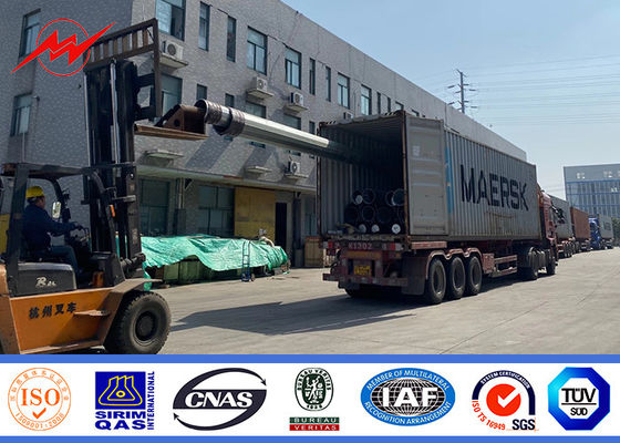 ASTM A572 GR50 Cột thép hình ống 15m 16m cho dự án đường dây phân phối điện