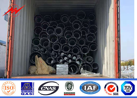 Đa giác 12m 14m Astm A123 Thép mạ kẽm Cực 69kv
