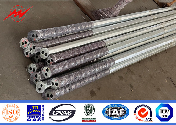 15KV 500KGF Load Octagonal Hot Dip Galvanized Electric Power Pole cho điện áp cao