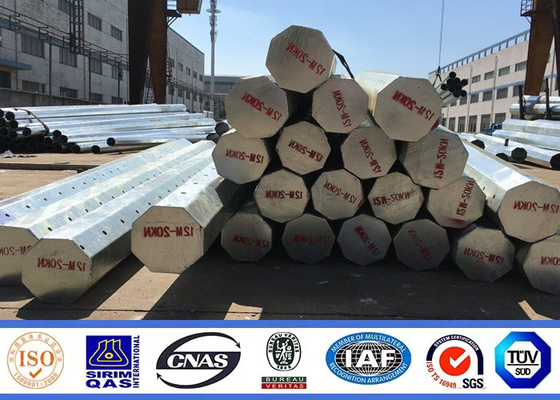 12m 940dan Điện cực truyền tải bằng thép mạ kẽm Tiện ích điện ngoài trời