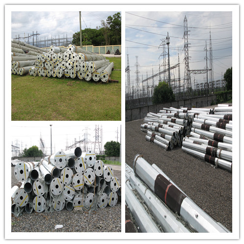 43m Round Tapered Electrical Power Pole For Overhead Line custom color 0