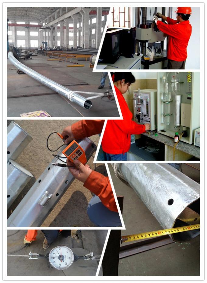 6m 7m 8m thép cột điện cho ánh sáng đường phố trong loại Flange với chống gió cao 2