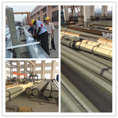 11M 13.5KNEĐường cột điện để lắp đặt trên mặt đất hoặc tấm nền có sẵn với nhiều kích thước và kết thúc khác nhau 0