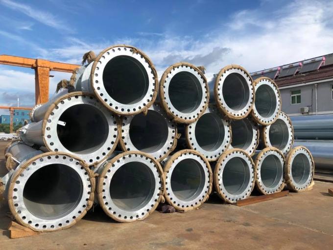 Đơn vị tùy chỉnh lắp đặt chiều cao thép kẽm cột với mảng cơ sở khe và Anchor Bolt lắp đặt 0