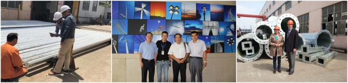 Đơn vị tùy chỉnh lắp đặt chiều cao thép kẽm cột với mảng cơ sở khe và Anchor Bolt lắp đặt 2