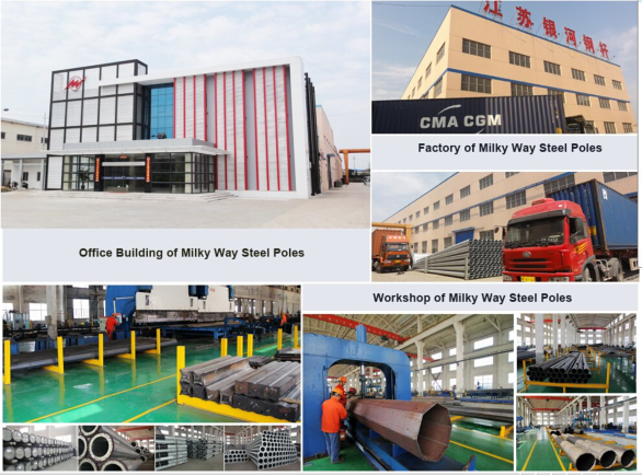 80ft 3Sections 1200kg/1680kg/2000kg Philippines NGCP Standard Steel Poles Cột 2