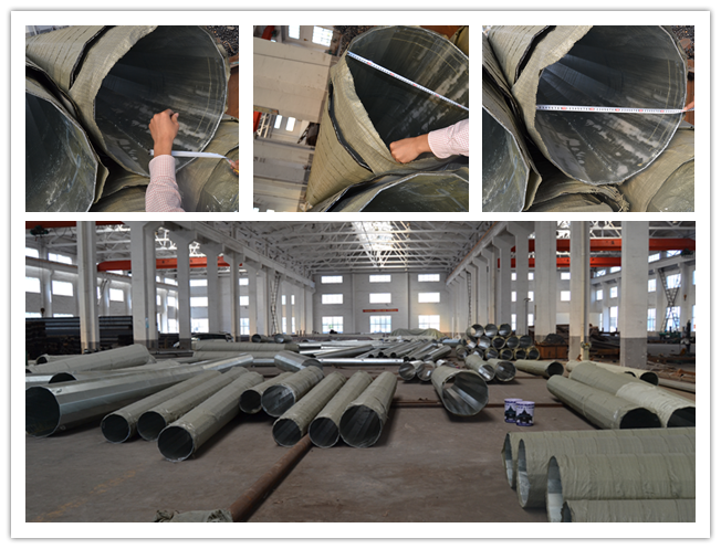 Cột điện 80FT 90FT 1400kg nhựa đường 5mm cho đường dây tải điện 0